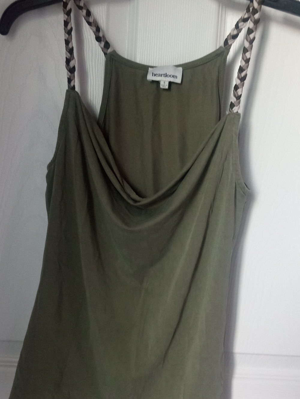 Heartloom Olive Cowl Neck Braided Strap Camisole